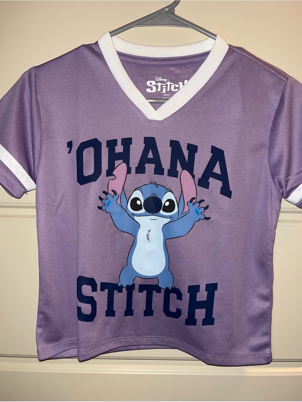 Disney Purple 'Ohana Stitch Short Sleeve Jersey Tee